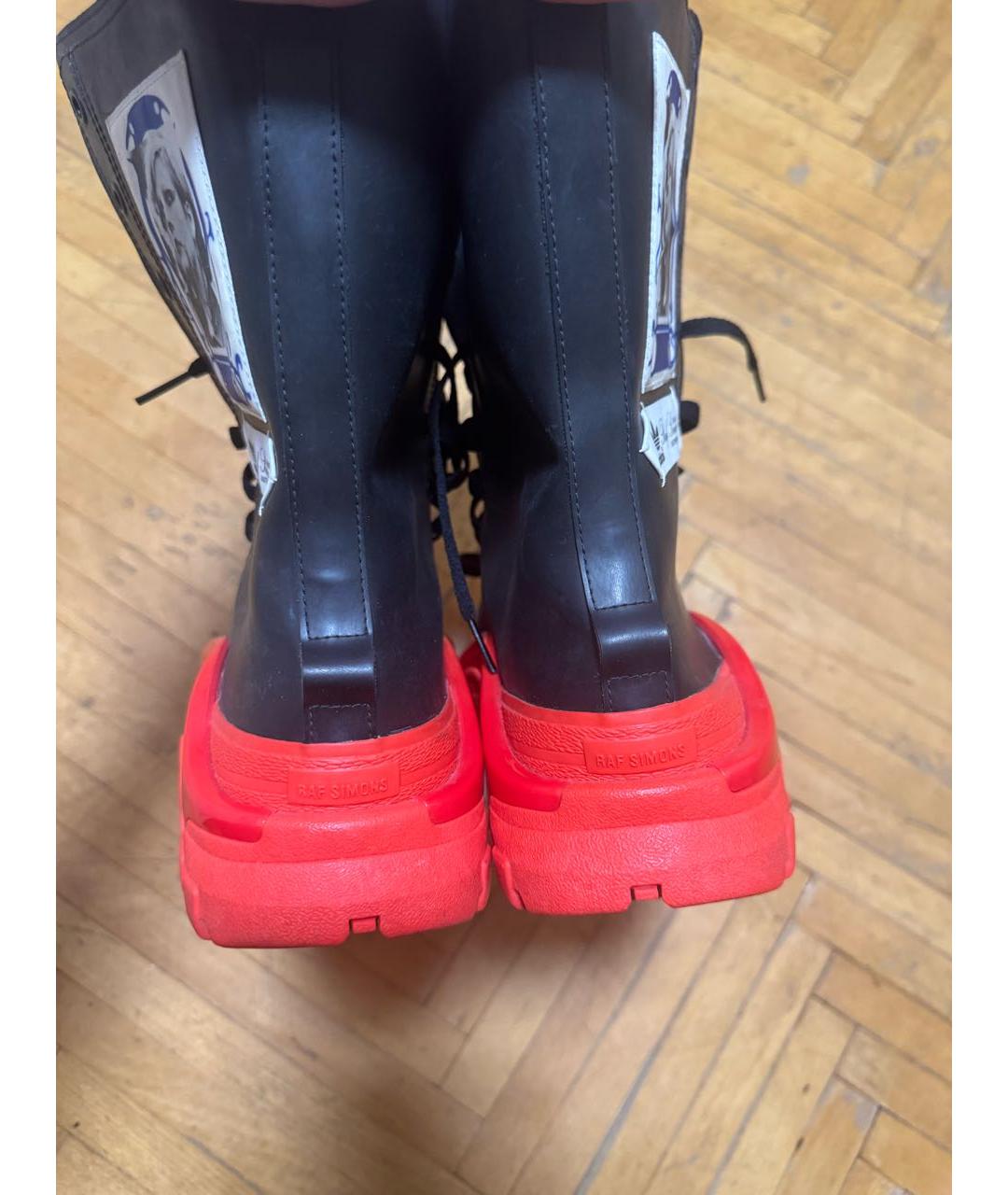 ADIDAS X RAF SIMONS Красные кожаные высокие ботинки, фото 4