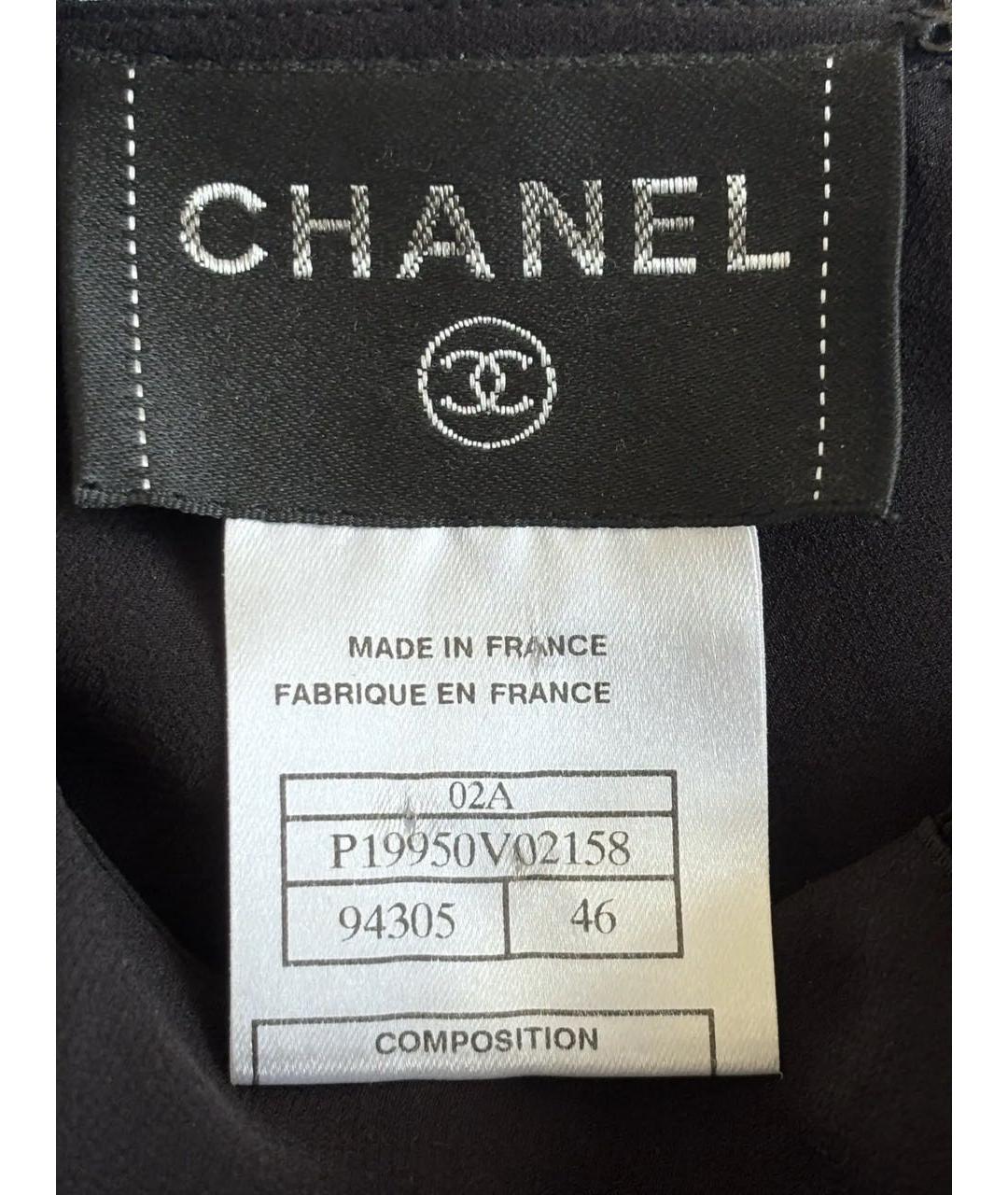 CHANEL Черная шелковая блузы, фото 5