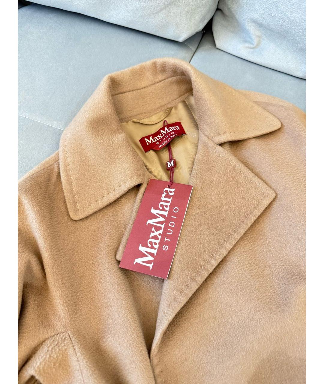 MAX MARA STUDIO Бежевое кашемировое пальто, фото 3