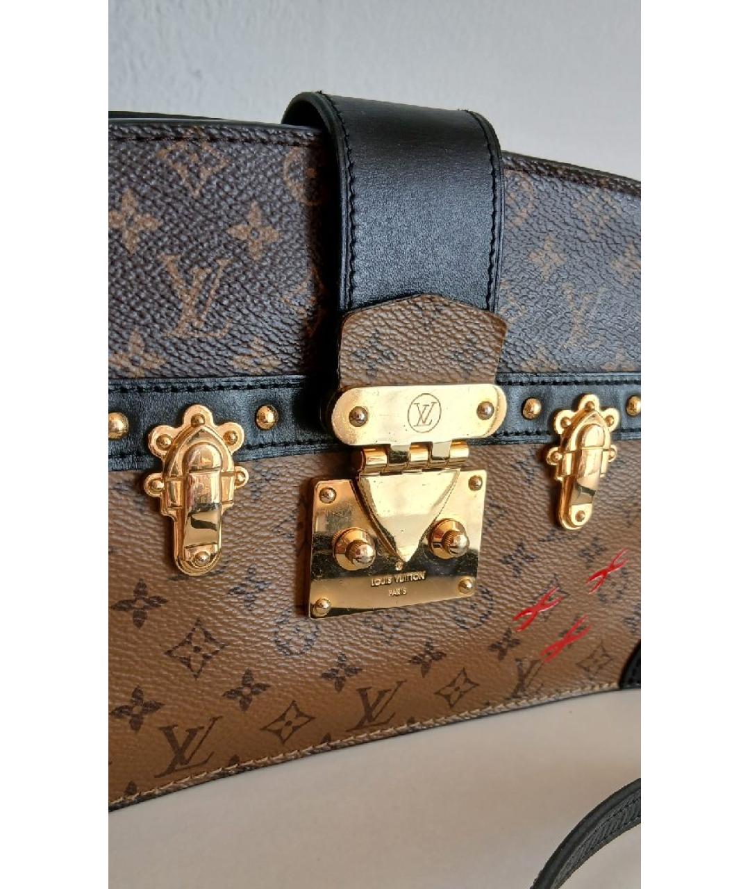 LOUIS VUITTON Коричневая сумка через плечо из канвы, фото 4