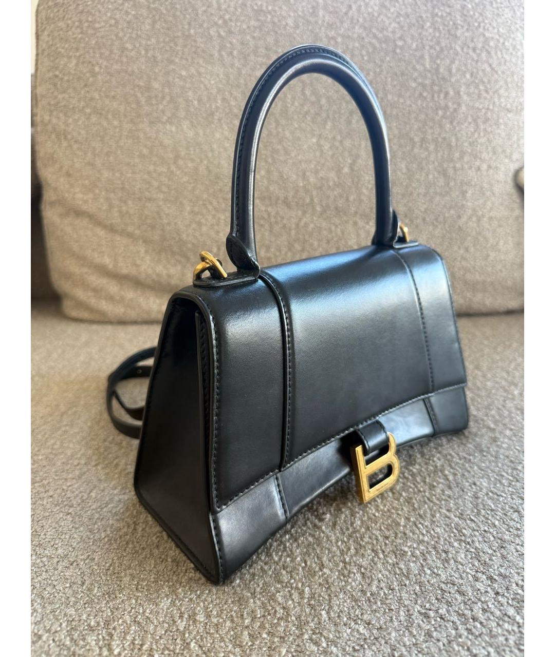 BALENCIAGA Черная кожаная сумка с короткими ручками, фото 2