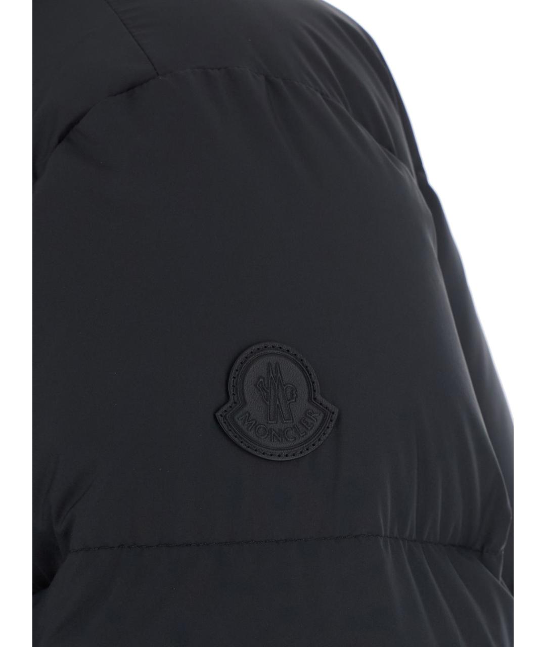 MONCLER Черный полиэстеровый пуховик, фото 3