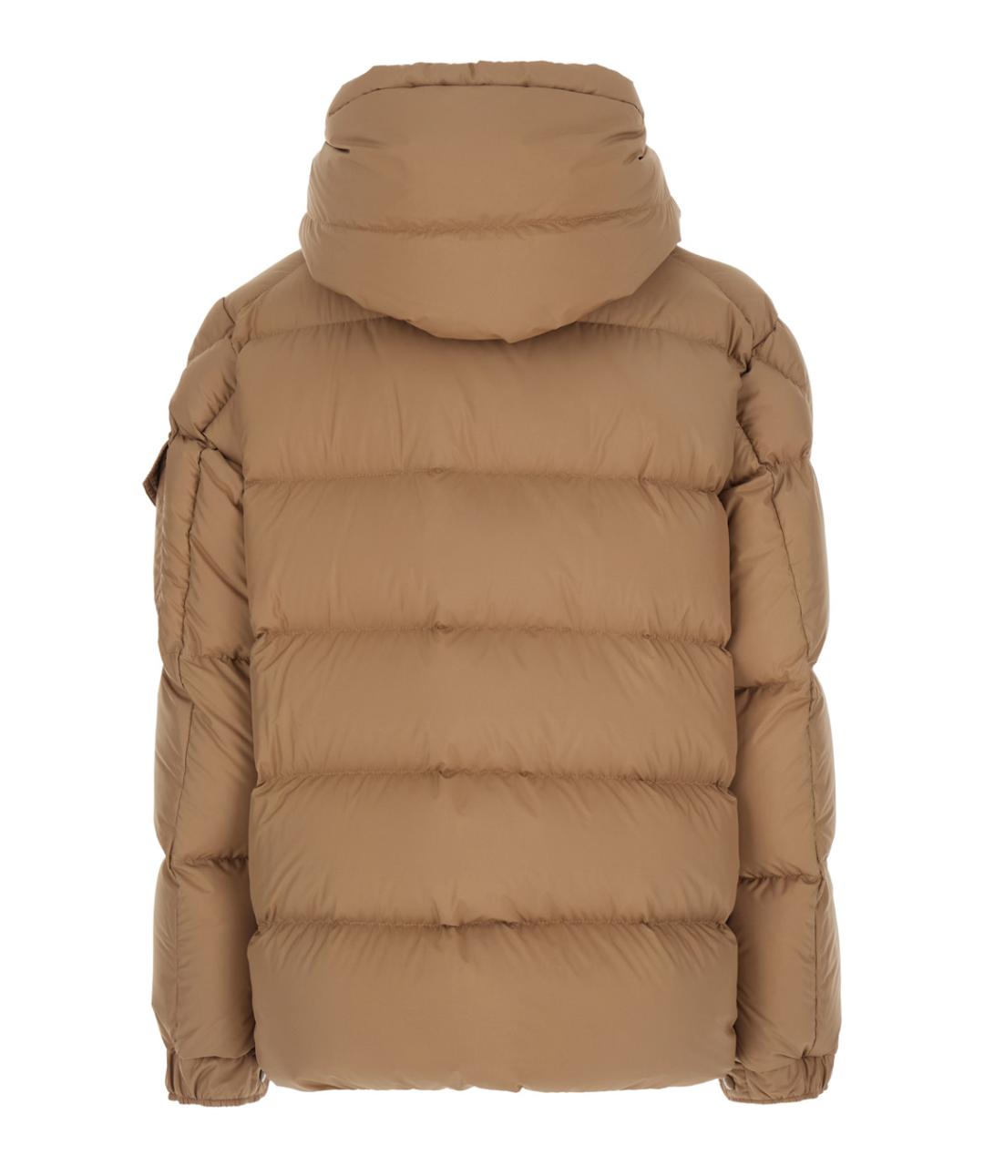 MONCLER Бежевый полиэстеровый пуховик, фото 2