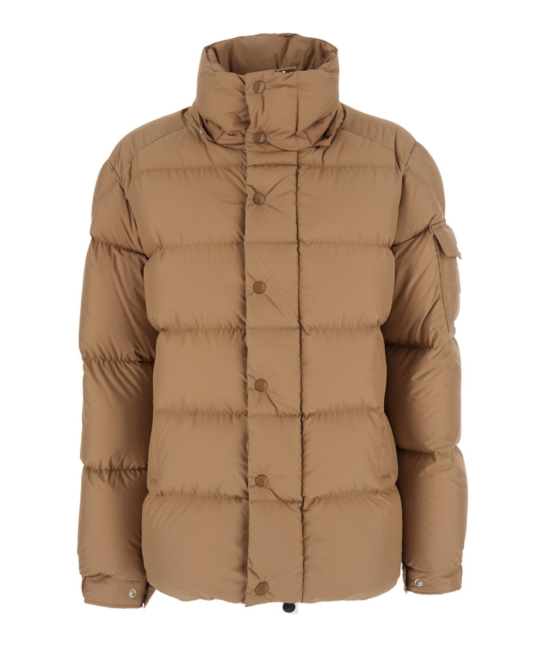 MONCLER Бежевый полиэстеровый пуховик, фото 1