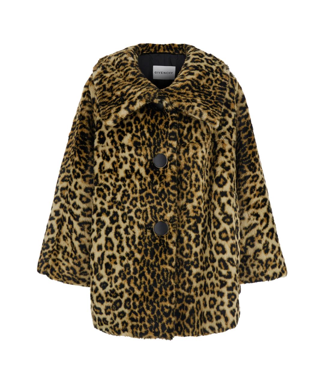 GIVENCHY Коричневая полиэстеровая шуба, фото 1
