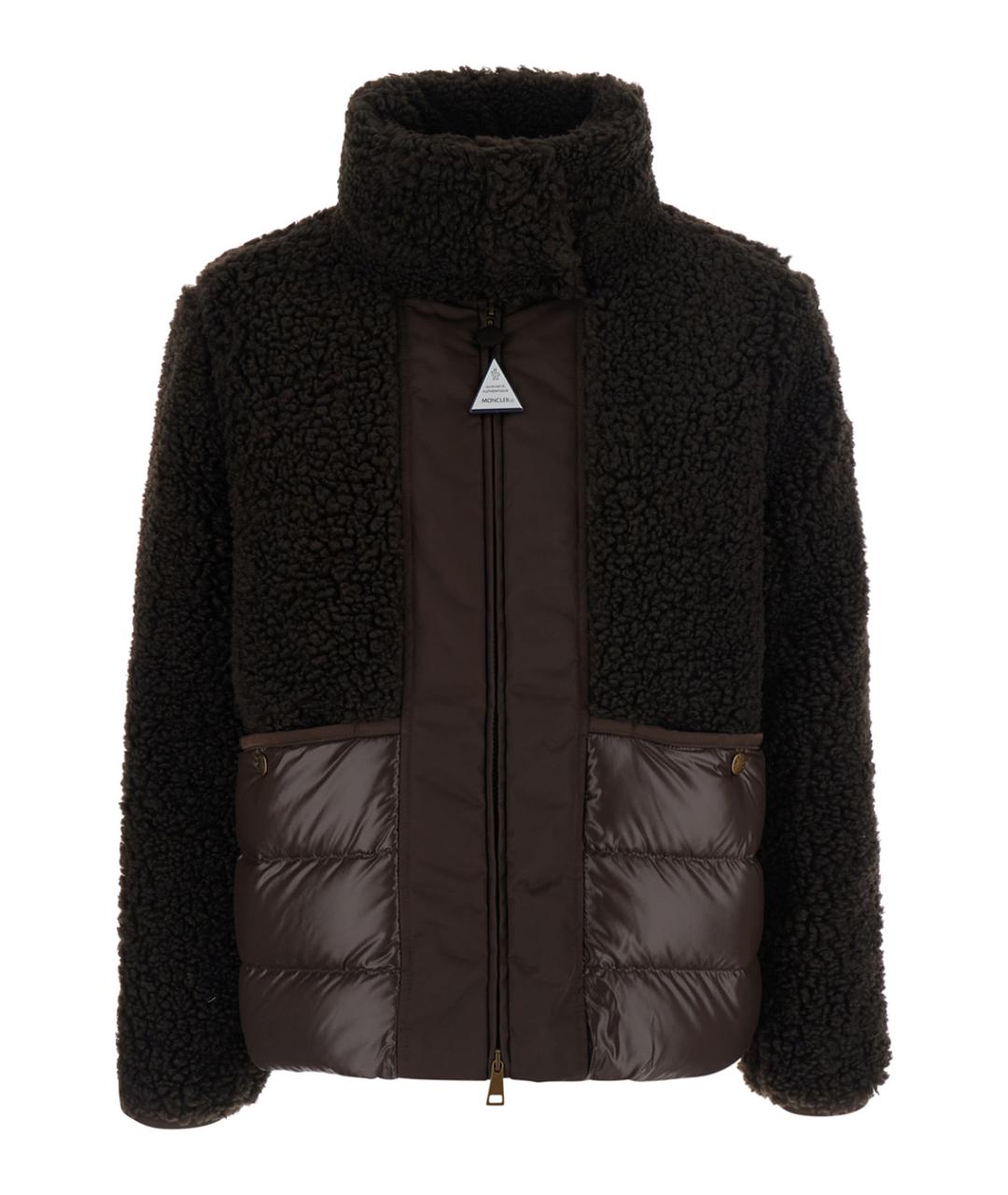 MONCLER Коричневая полиэстеровая куртка, фото 1