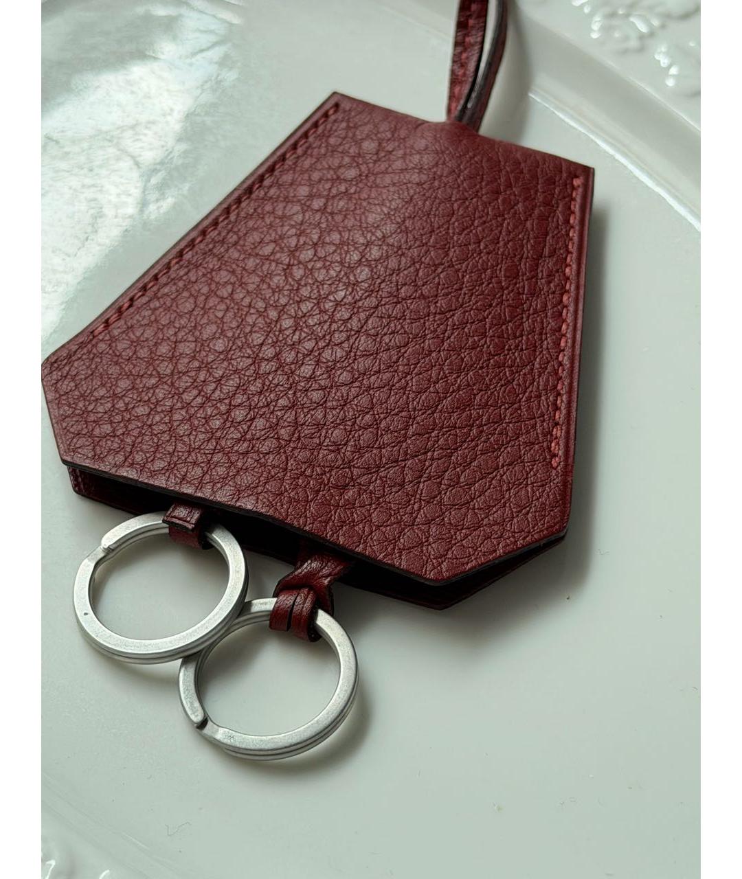 HERMES Бордовая ключница, фото 9
