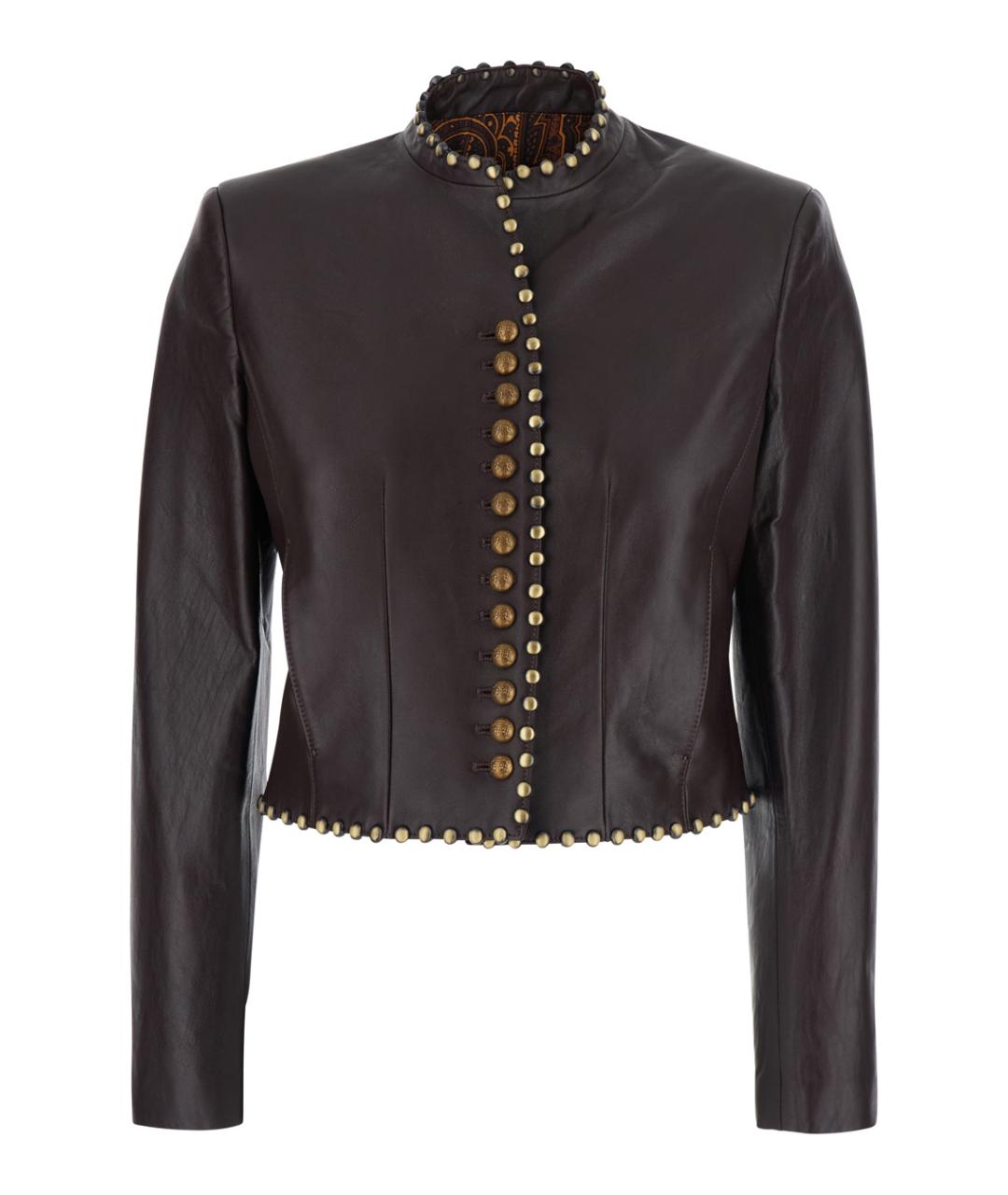 ETRO Коричневая кожаная куртка, фото 1