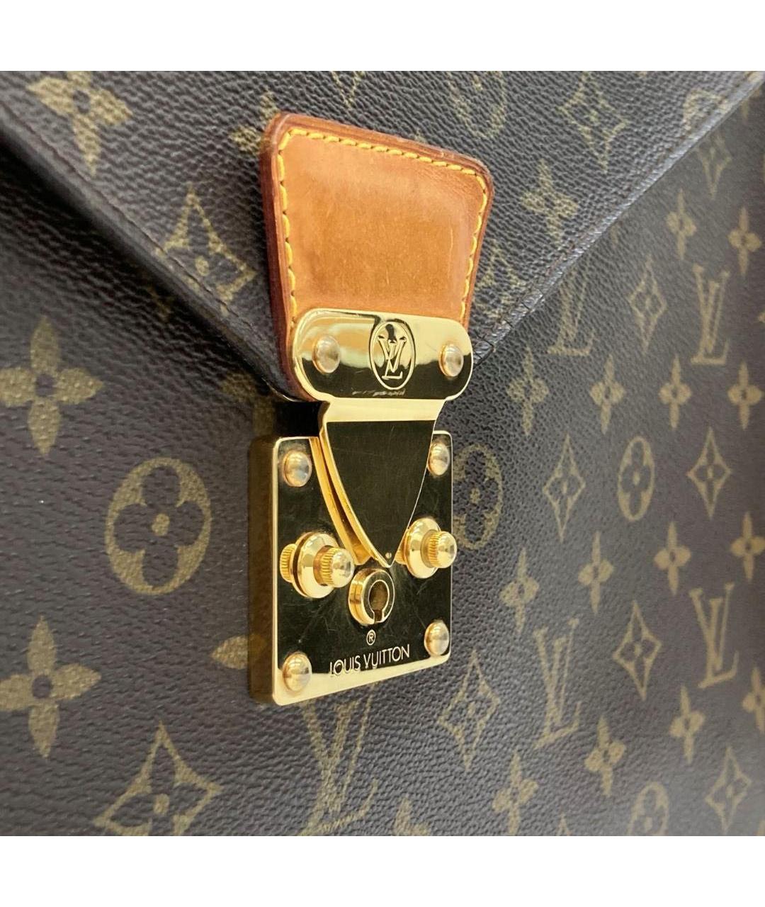 LOUIS VUITTON Коричневый портфель из канвы, фото 6