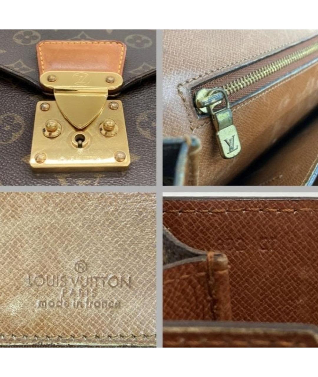 LOUIS VUITTON Коричневый портфель из канвы, фото 8