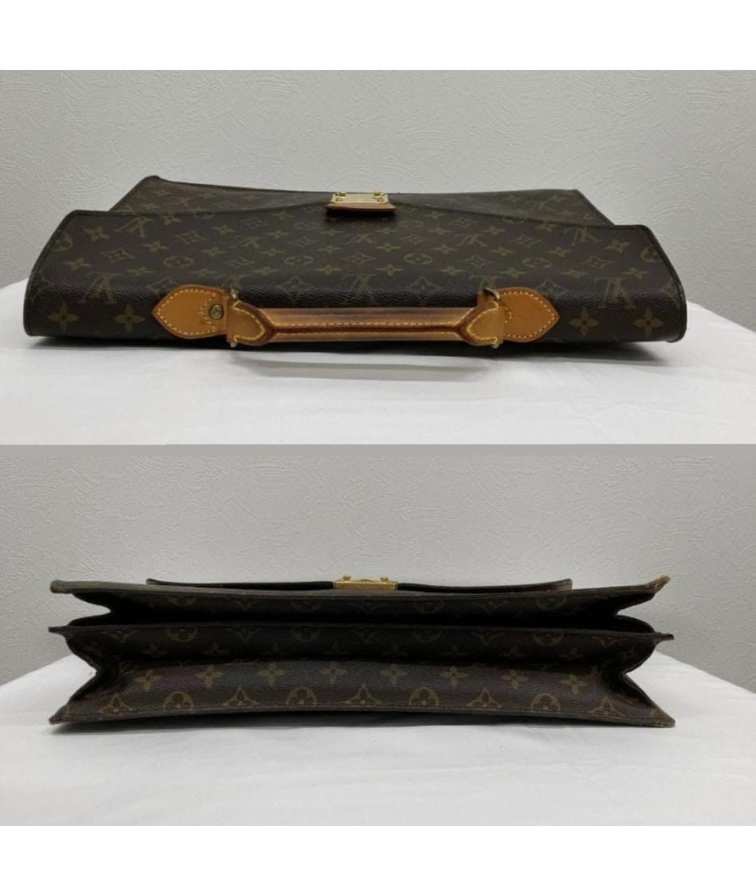 LOUIS VUITTON Коричневый портфель из канвы, фото 7