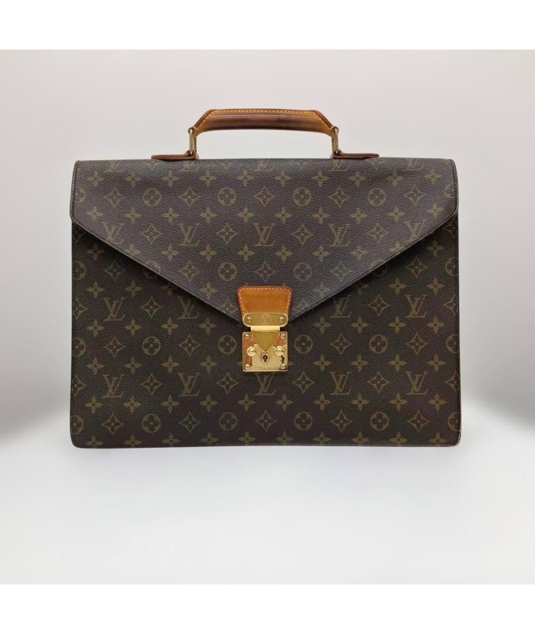 LOUIS VUITTON Коричневый портфель из канвы, фото 9