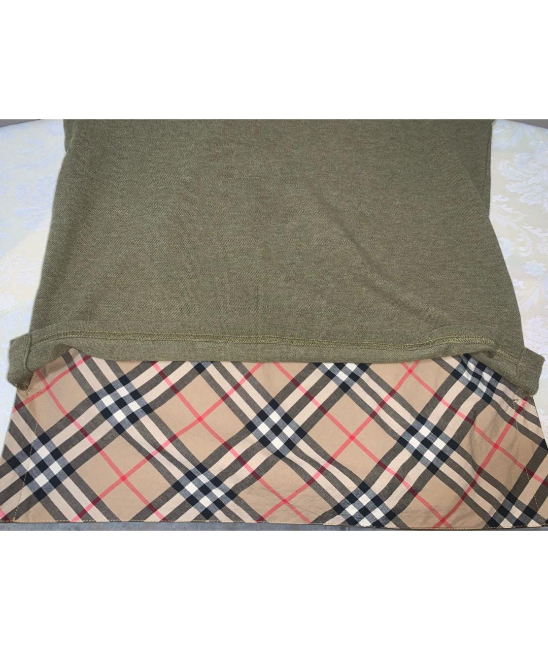 BURBERRY Хаки хлопковая детская футболка, фото 6