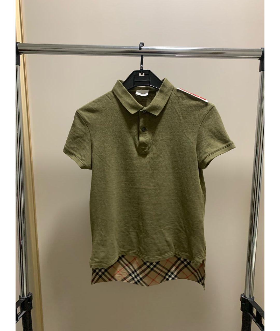 BURBERRY Хаки хлопковая детская футболка, фото 7