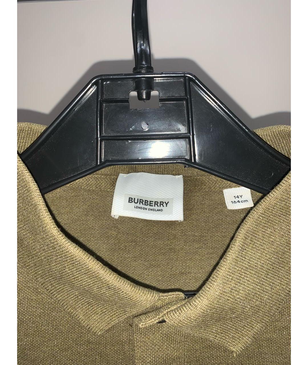 BURBERRY Хаки хлопковая детская футболка, фото 3