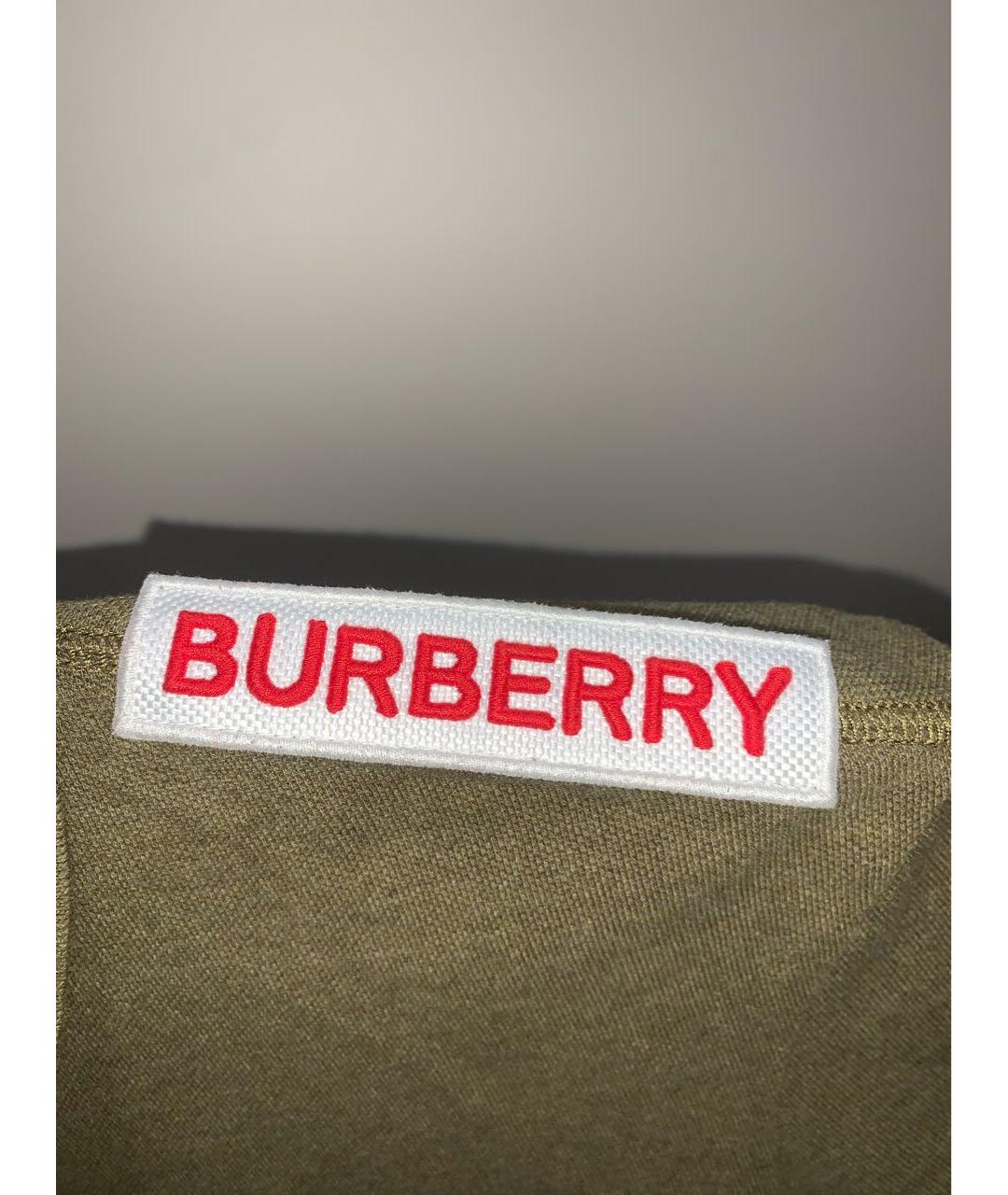 BURBERRY Хаки хлопковая детская футболка, фото 4