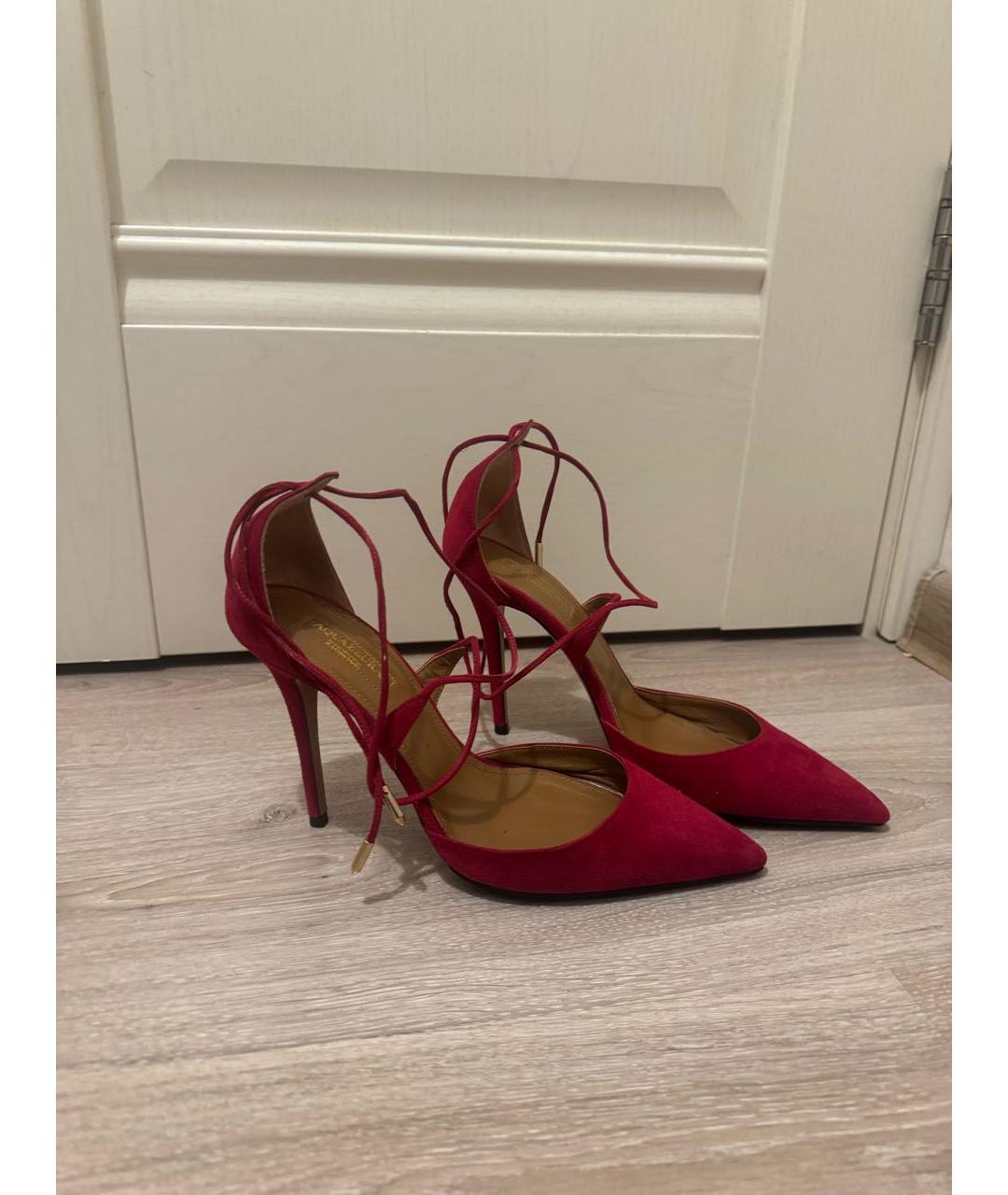 AQUAZZURA Розовые замшевые туфли, фото 8