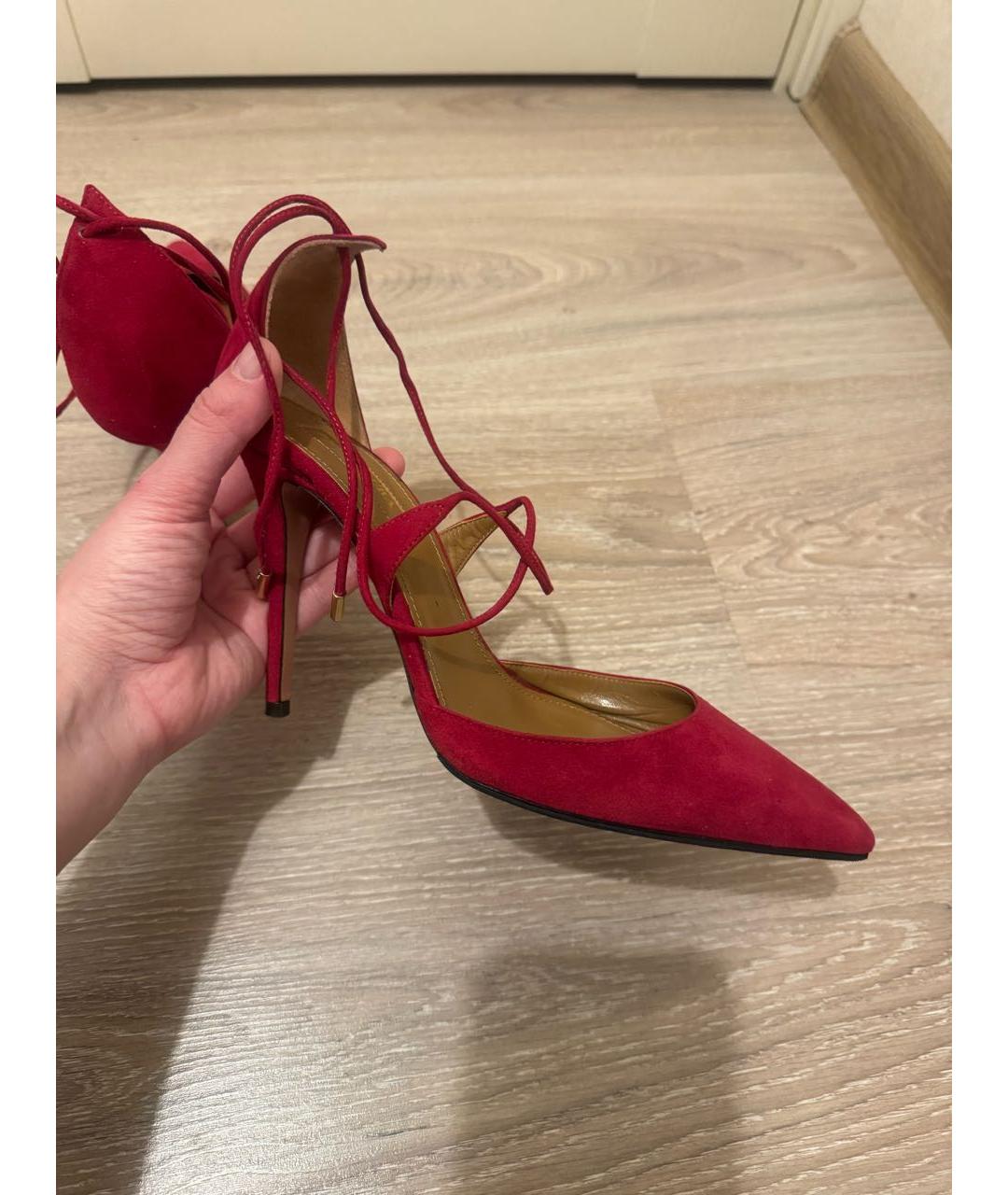 AQUAZZURA Розовые замшевые туфли, фото 7