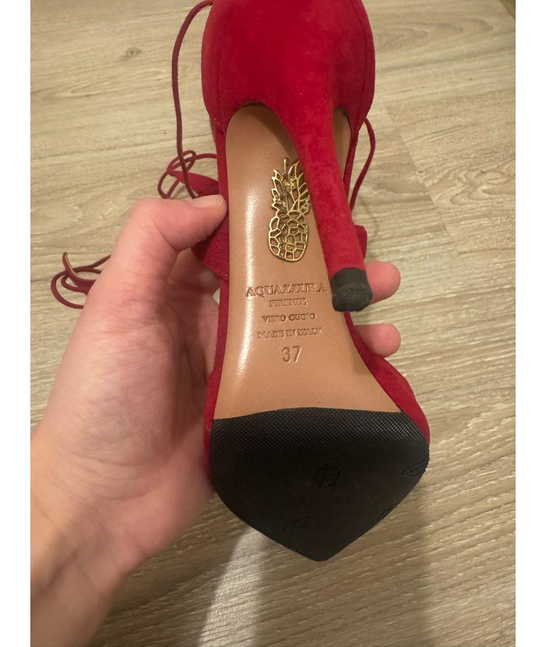AQUAZZURA Розовые замшевые туфли, фото 6
