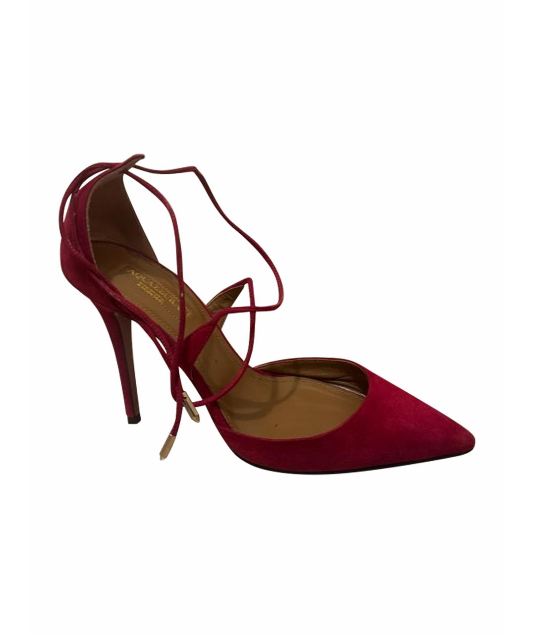 AQUAZZURA Розовые замшевые туфли, фото 1