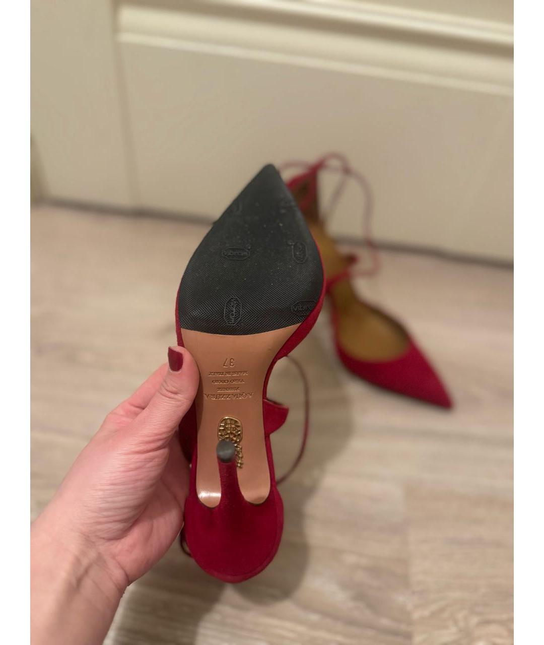 AQUAZZURA Розовые замшевые туфли, фото 4