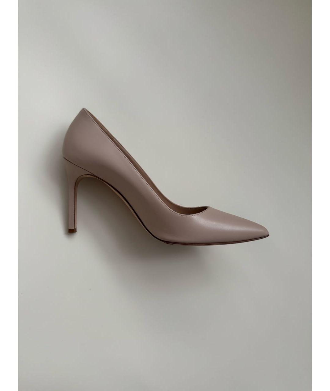 MANOLO BLAHNIK Бежевые кожаные туфли, фото 9