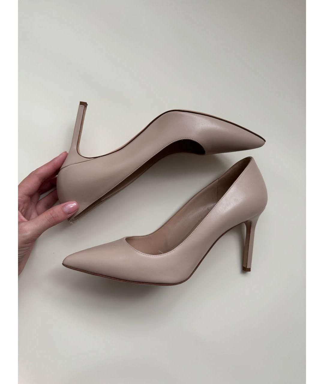 MANOLO BLAHNIK Бежевые кожаные туфли, фото 5