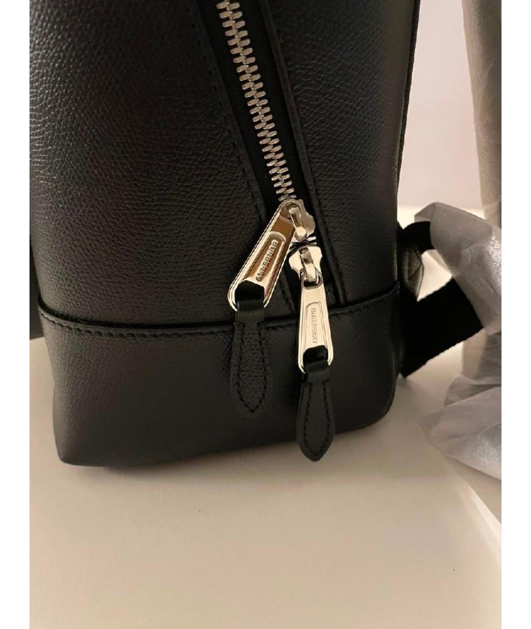 BURBERRY Черный кожаный рюкзак, фото 7