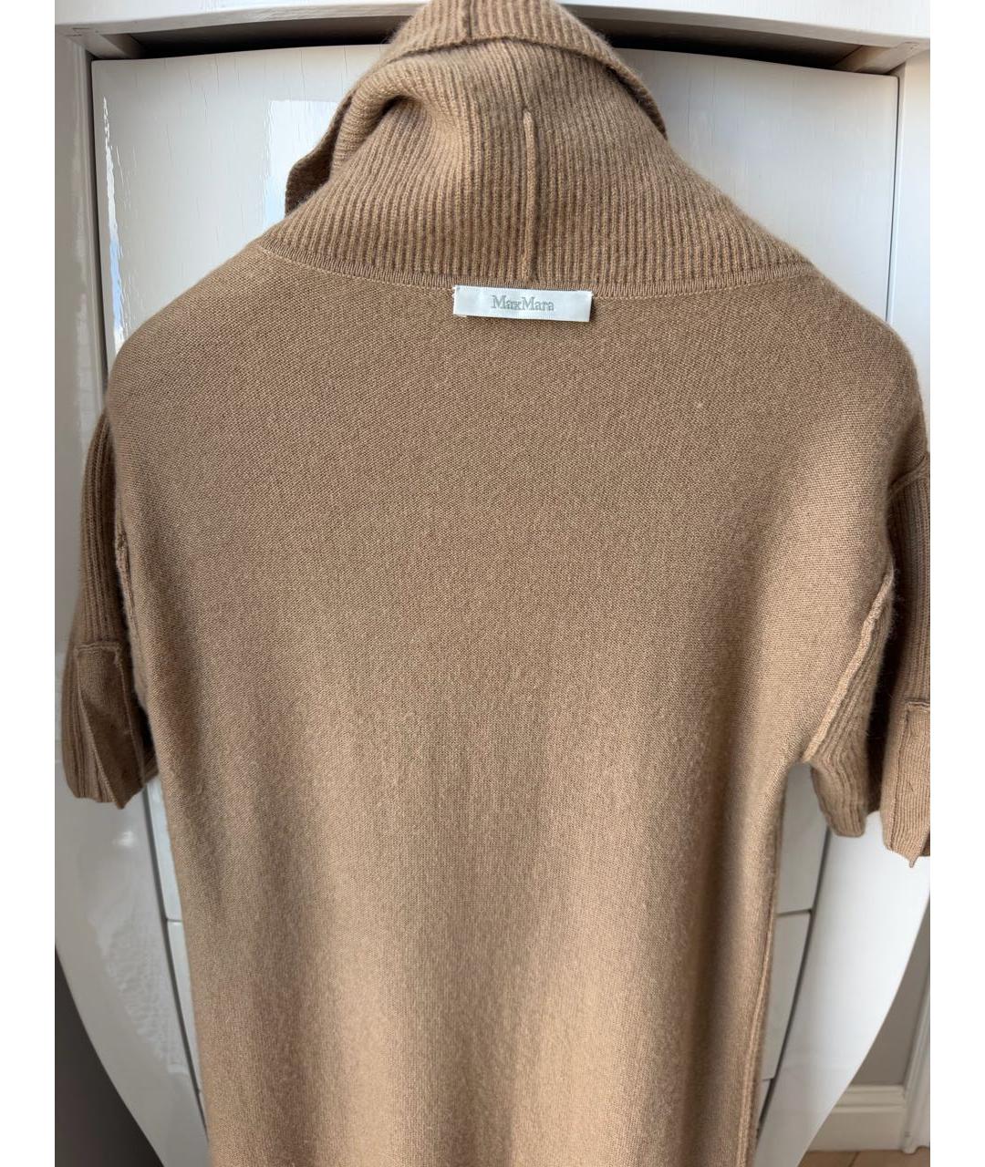 MAX MARA Бежевое кашемировое повседневное платье, фото 3