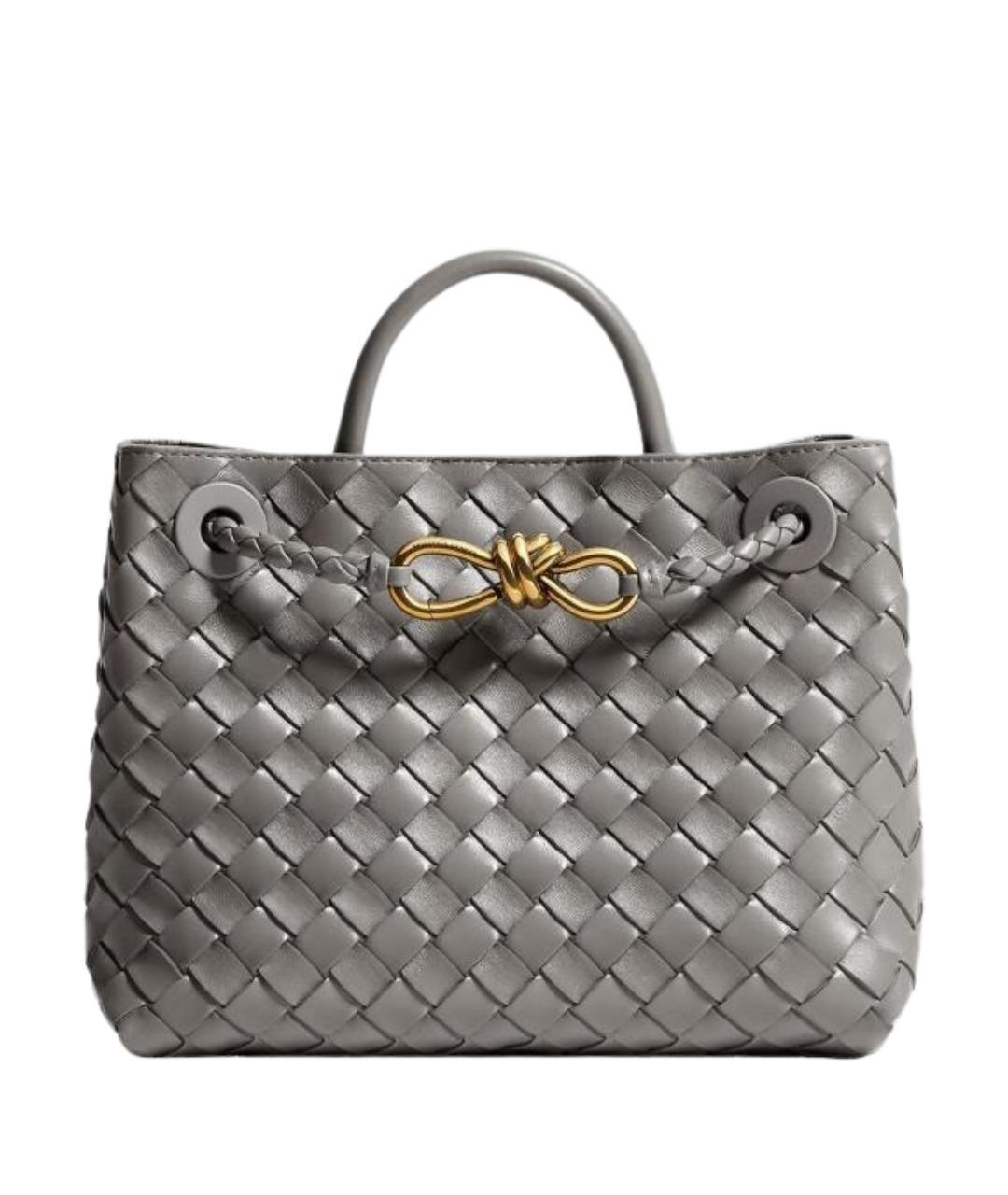 BOTTEGA VENETA Серая кожаная сумка тоут, фото 1