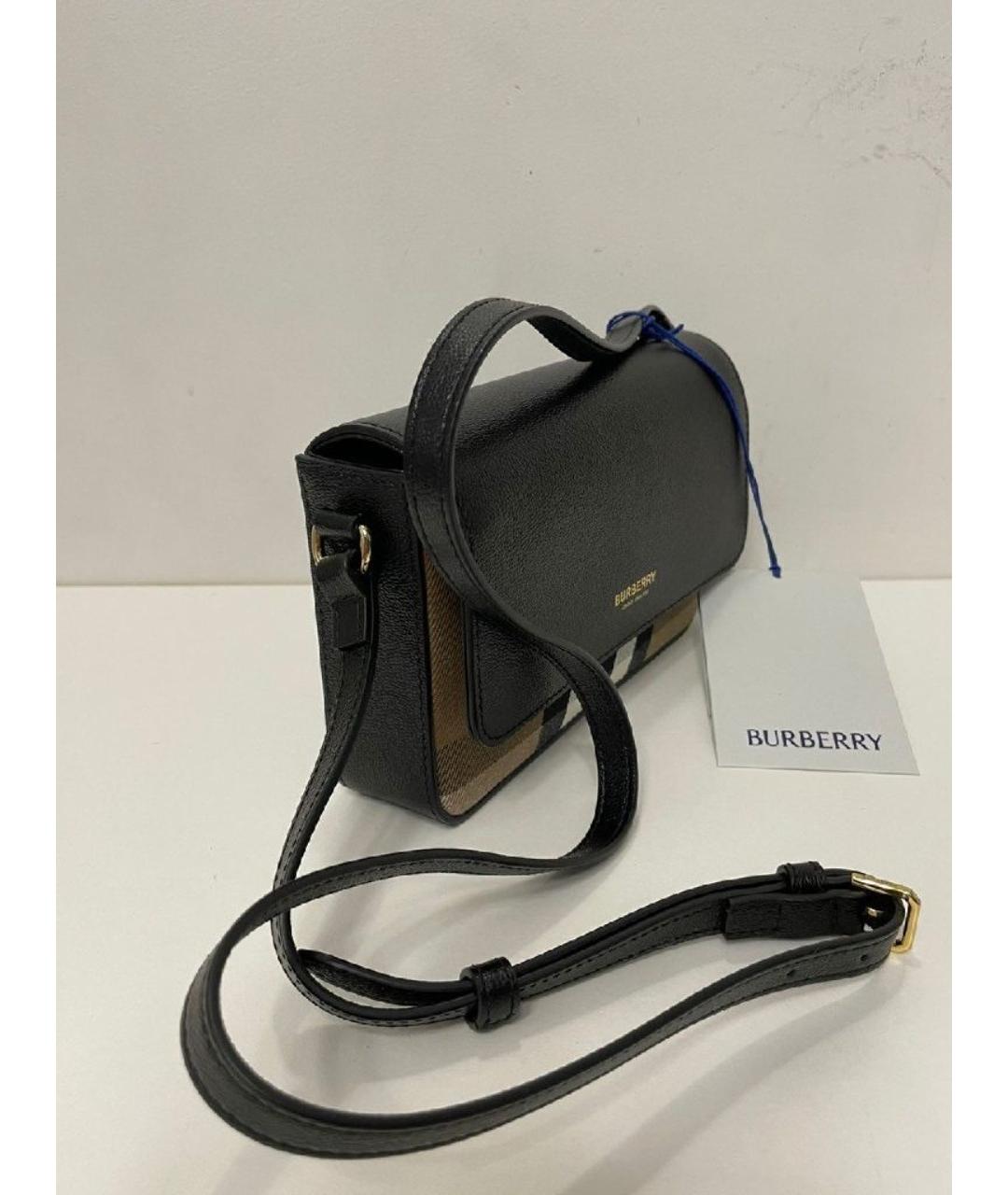 BURBERRY Черная кожаная сумка через плечо, фото 2