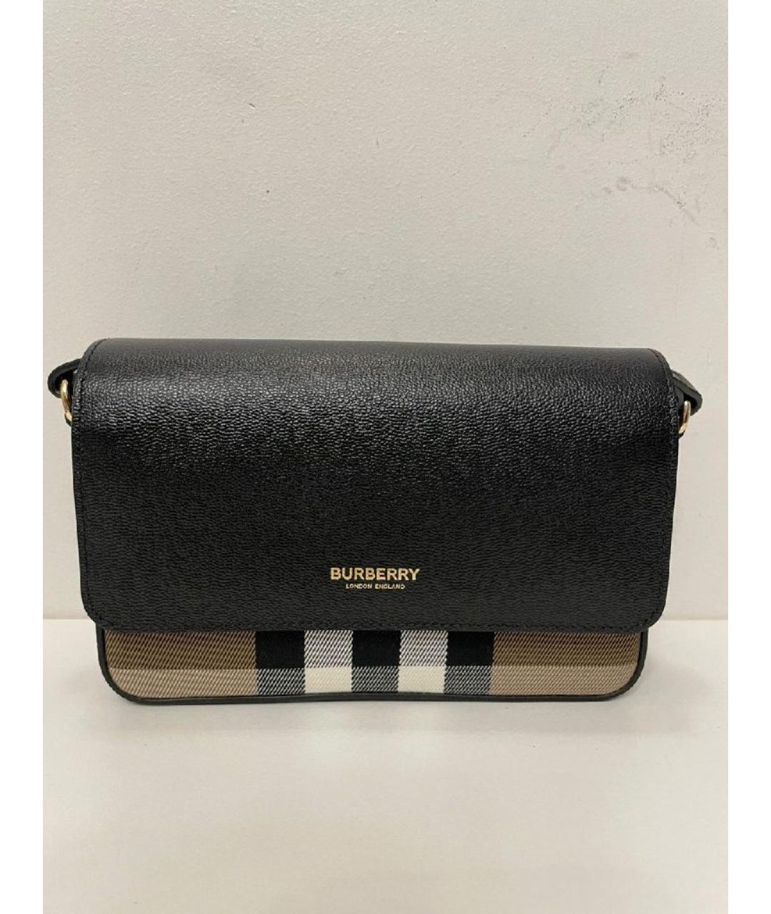 BURBERRY Черная кожаная сумка через плечо, фото 10