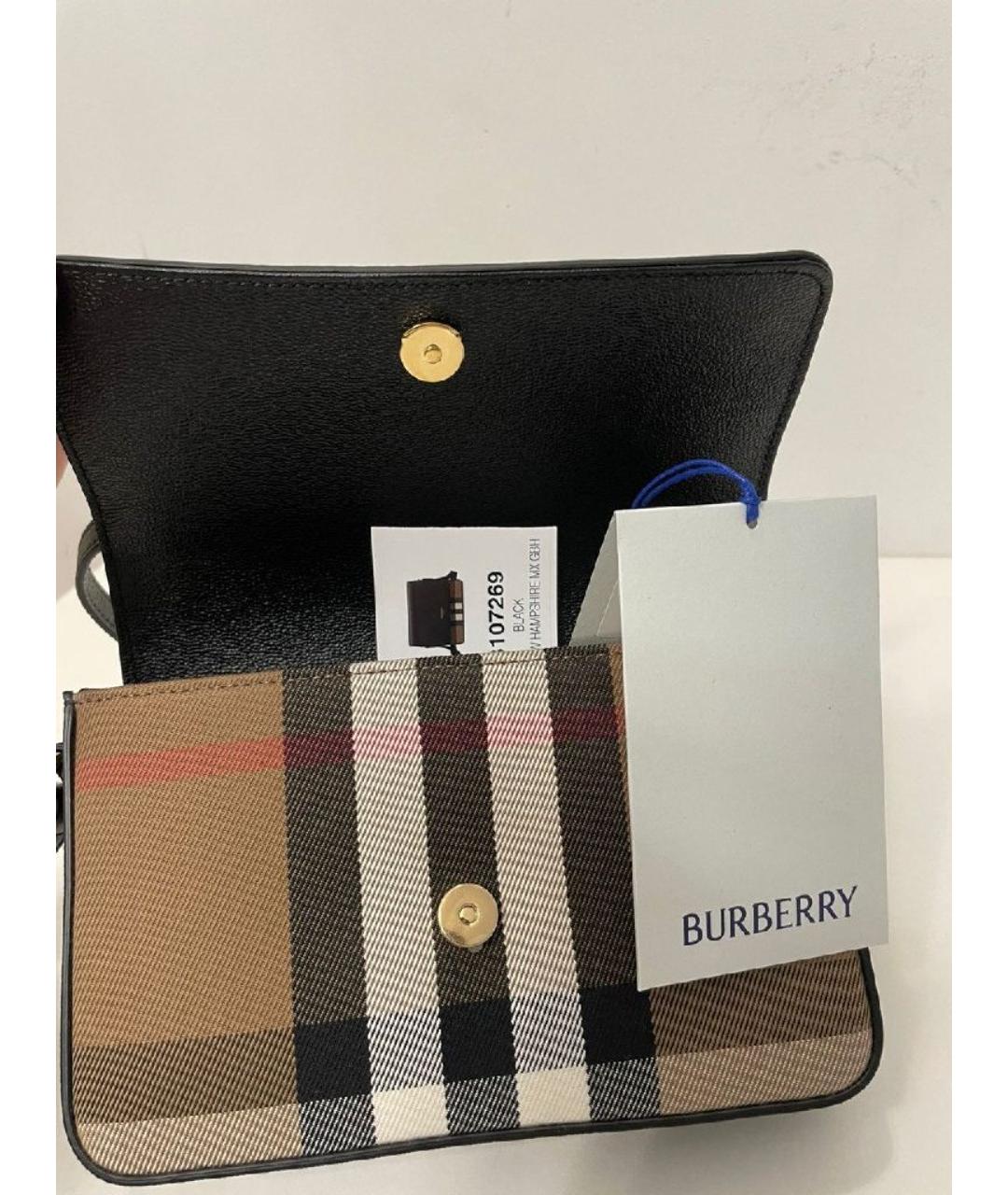 BURBERRY Черная кожаная сумка через плечо, фото 4