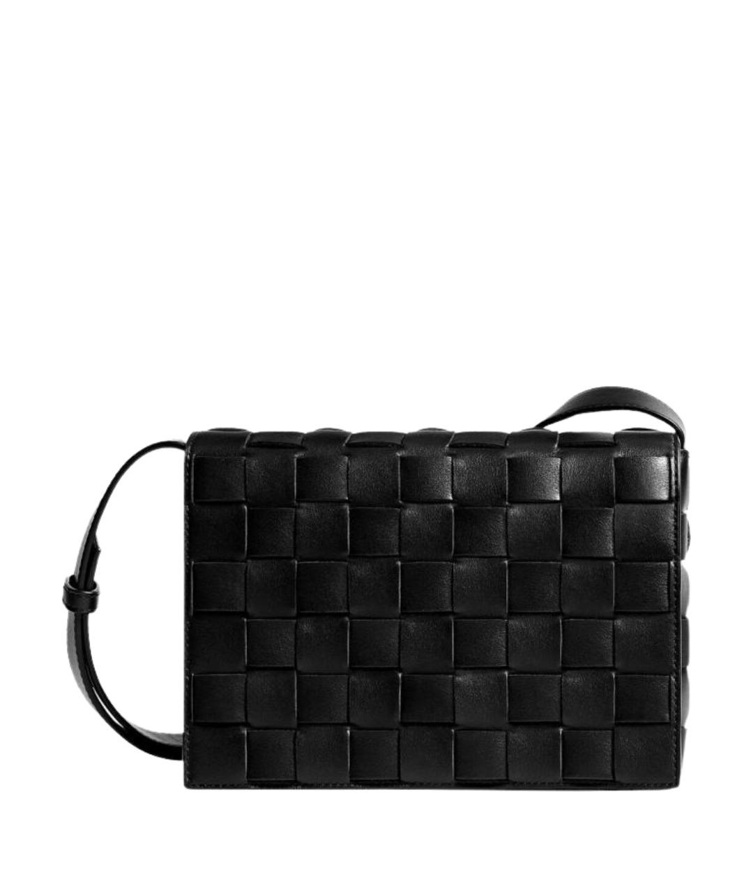 BOTTEGA VENETA Черная кожаная сумка на плечо, фото 1