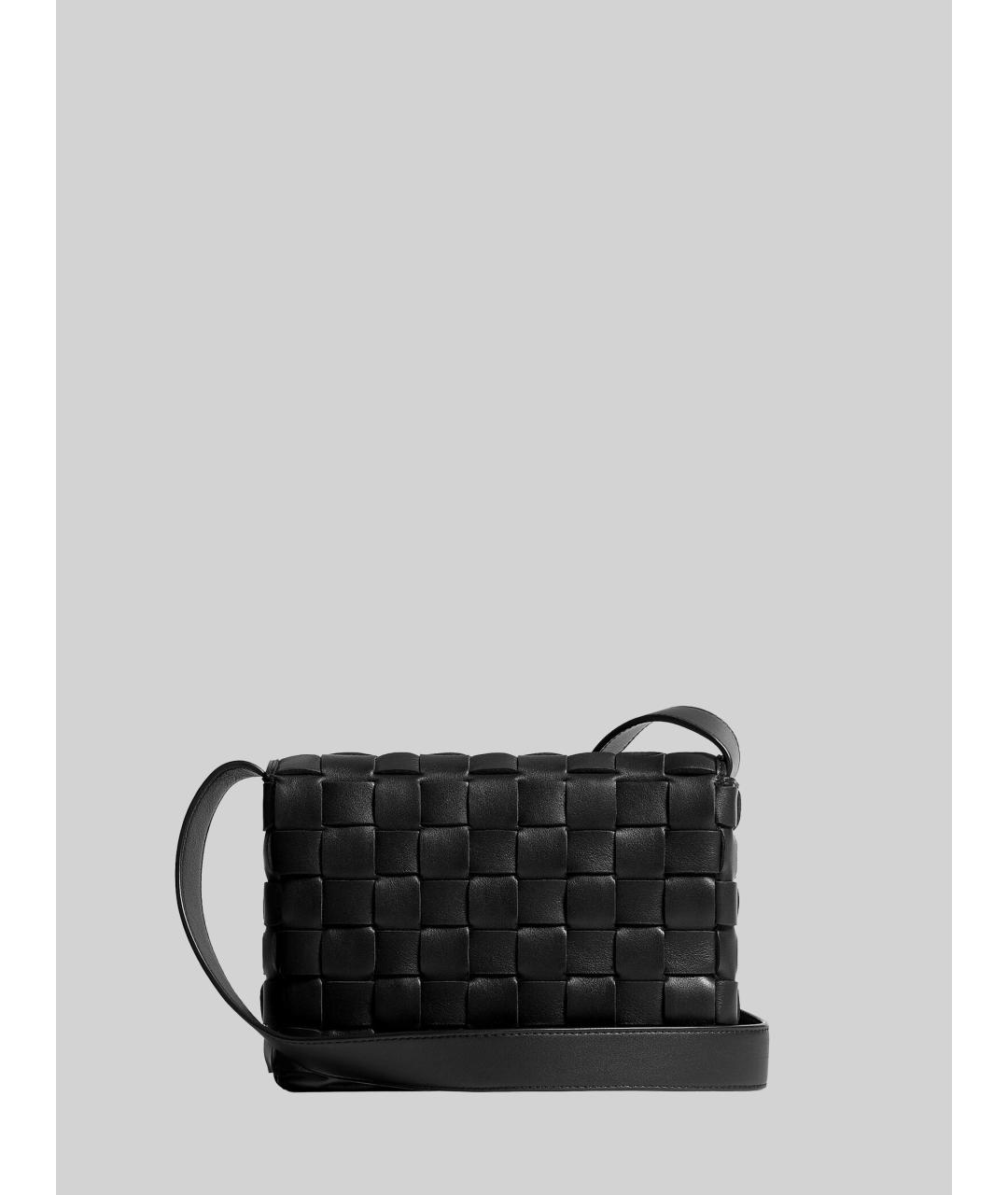 BOTTEGA VENETA Черная кожаная сумка на плечо, фото 3