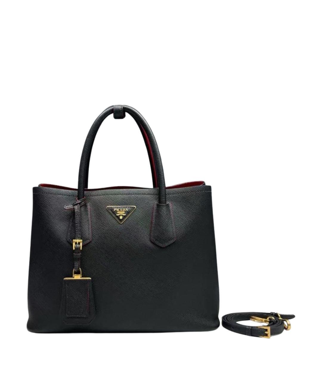 PRADA Черная кожаная сумка тоут, фото 1