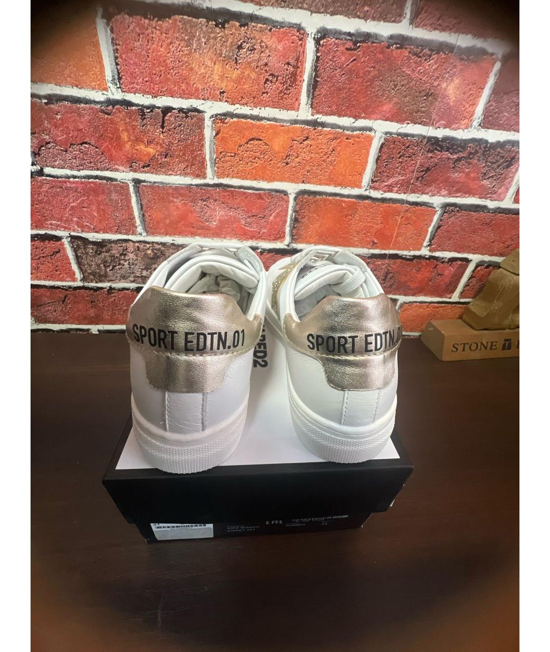 DSQUARED2 Белые кожаные кеды, фото 3