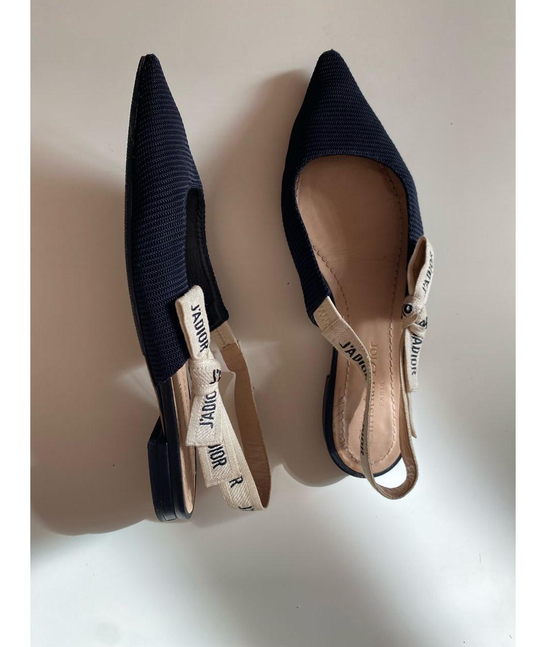 CHRISTIAN DIOR Черные текстильные балетки, фото 5