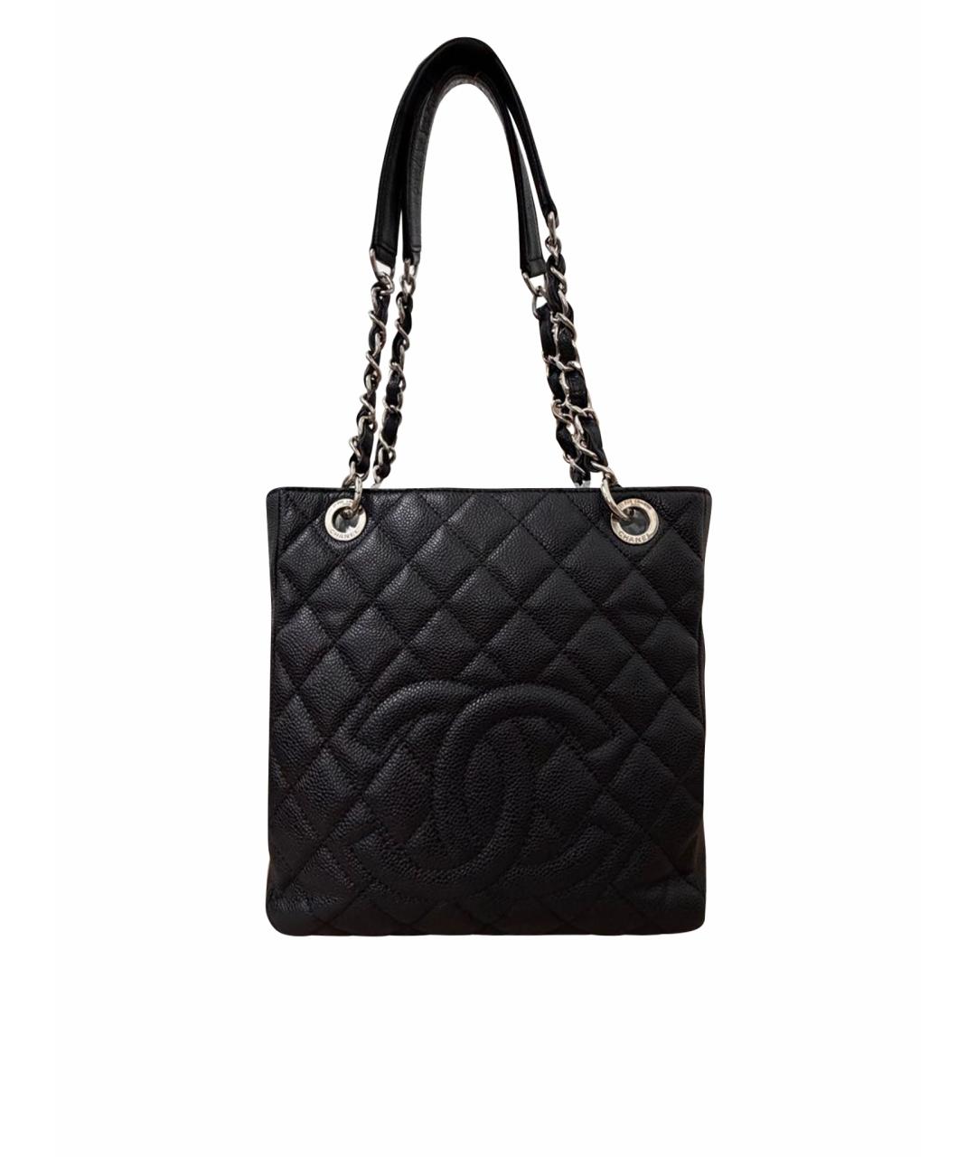 CHANEL Черная кожаная сумка тоут, фото 1