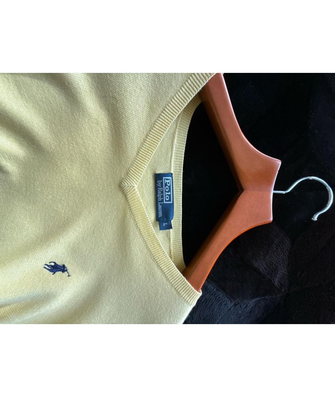 POLO RALPH LAUREN Желтый хлопковый джемпер / свитер, фото 3