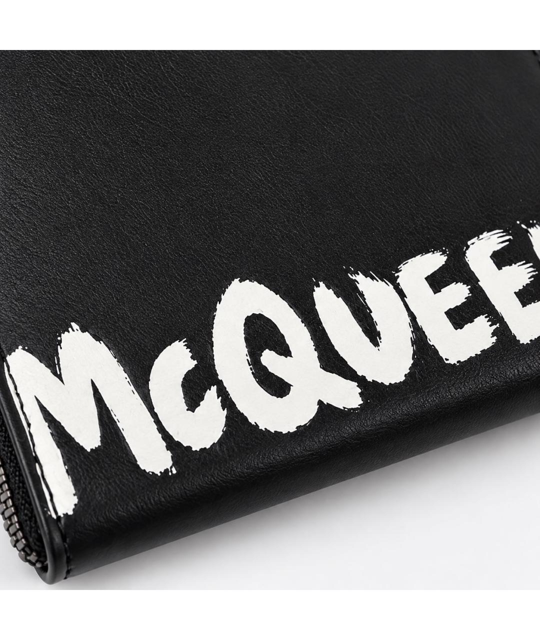 ALEXANDER MCQUEEN Черный кожаный кошелек, фото 5