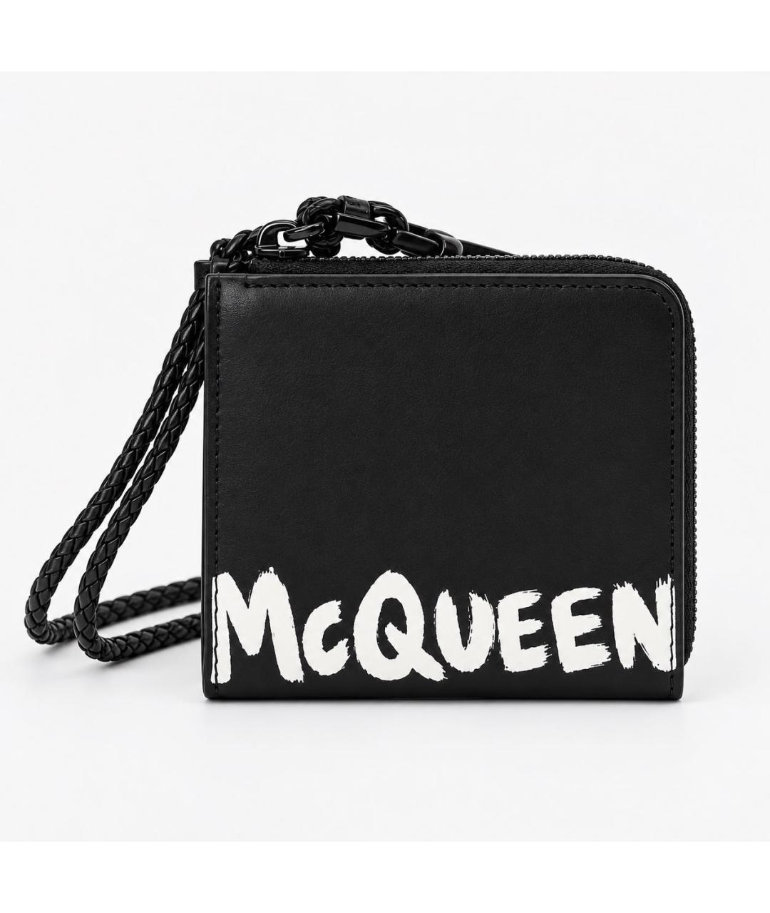 ALEXANDER MCQUEEN Черный кожаный кошелек, фото 9