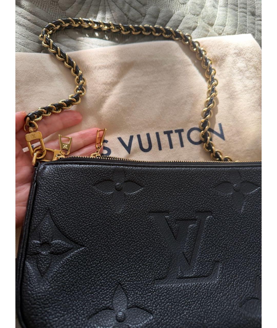 LOUIS VUITTON Черная кожаная сумка с короткими ручками, фото 5
