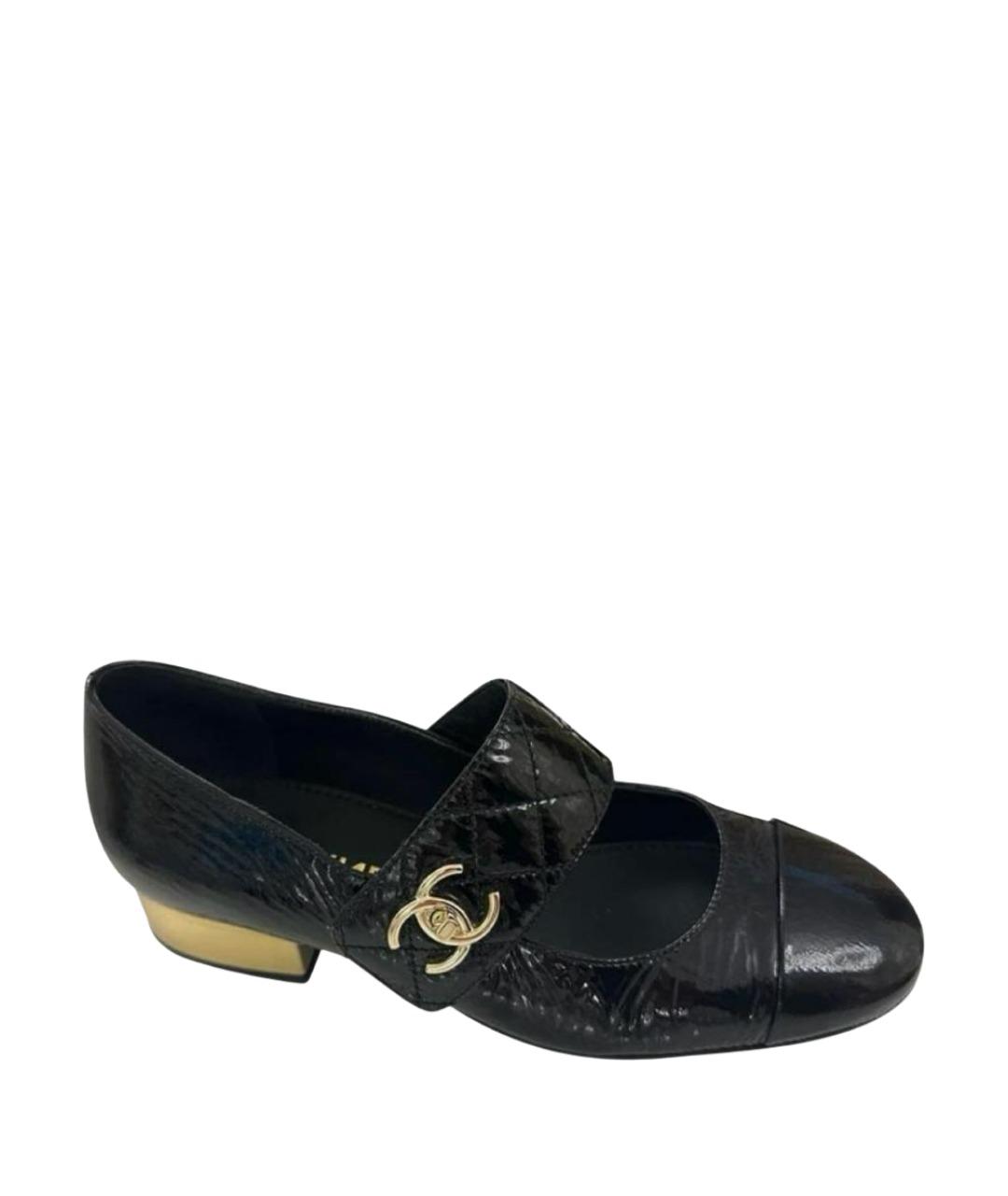 CHANEL Черные туфли из лакированной кожи, фото 1