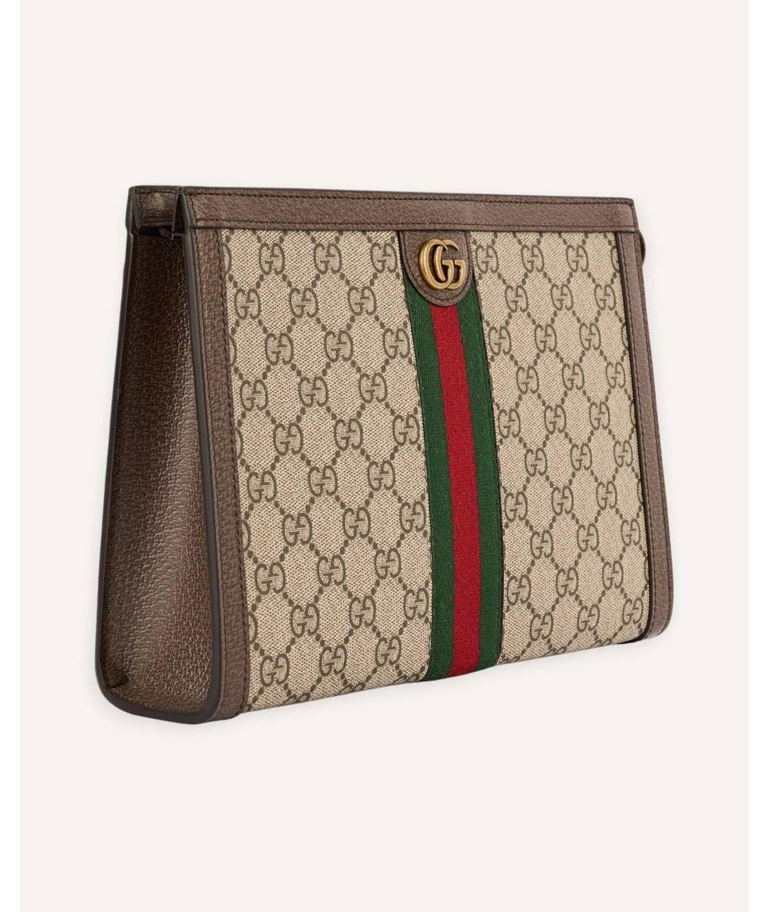 GUCCI Коричневая папка для документов из канвы, фото 3