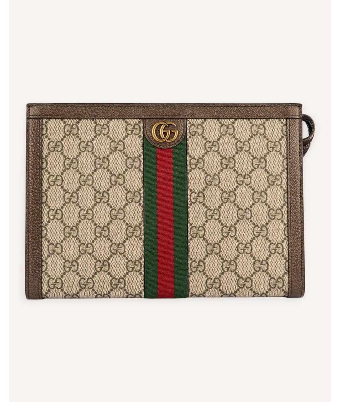 GUCCI Коричневая папка для документов из канвы, фото 6