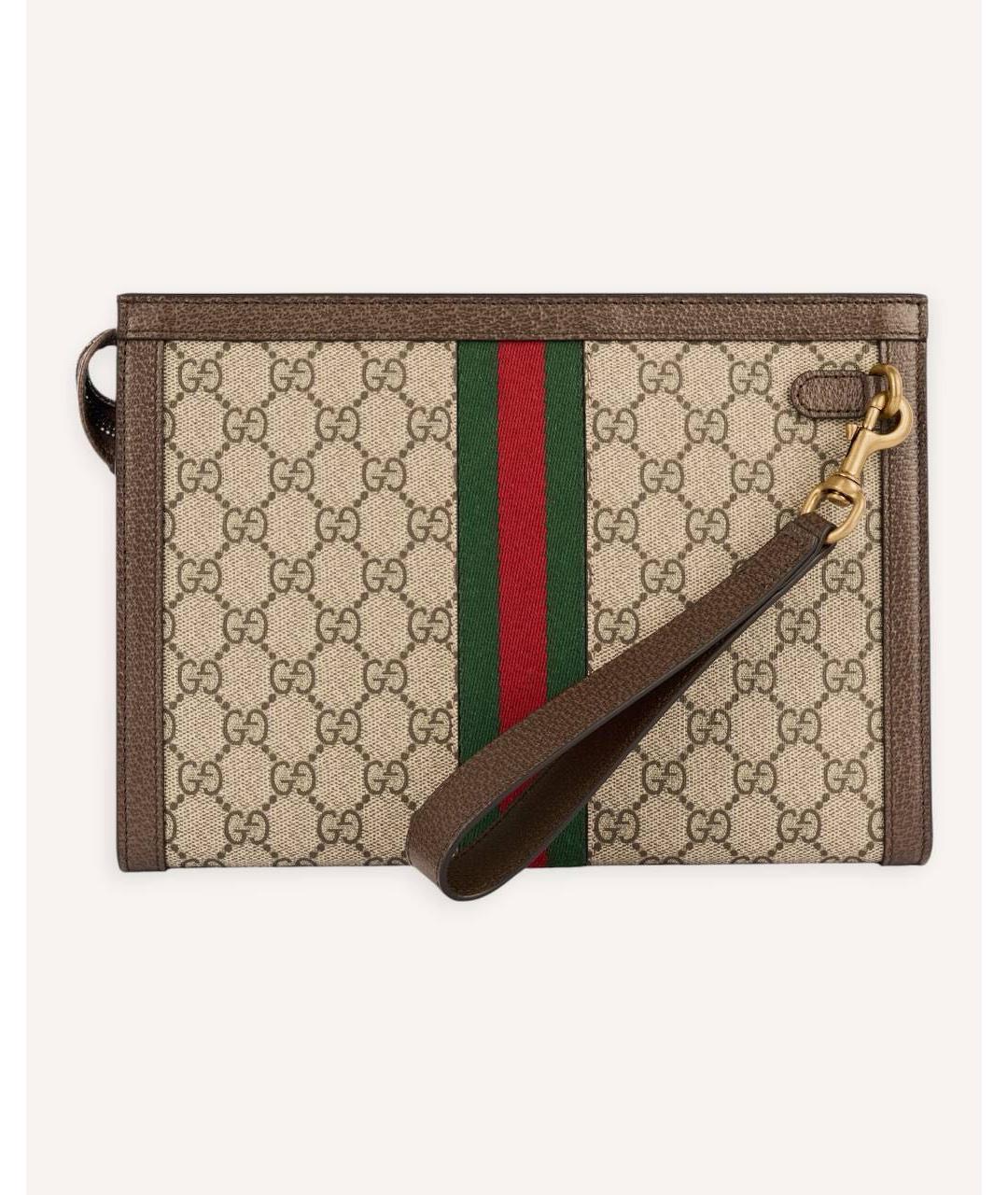 GUCCI Коричневая папка для документов из канвы, фото 2