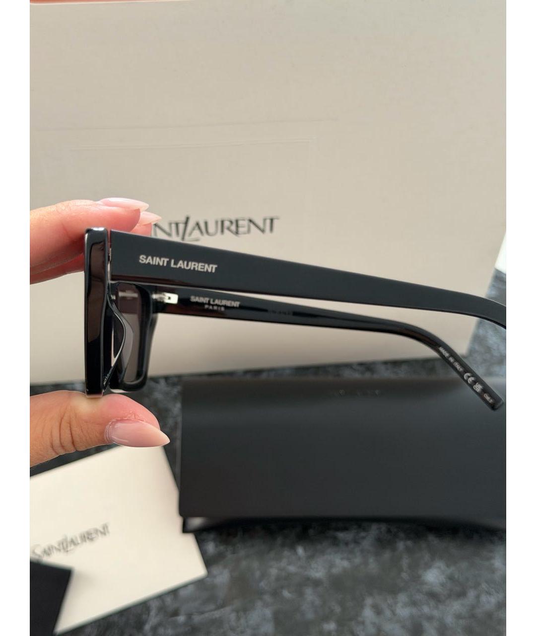 SAINT LAURENT Черные пластиковые солнцезащитные очки, фото 2