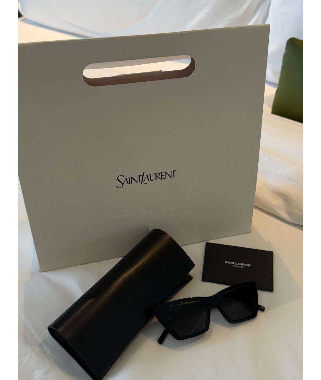SAINT LAURENT Черные пластиковые солнцезащитные очки, фото 3