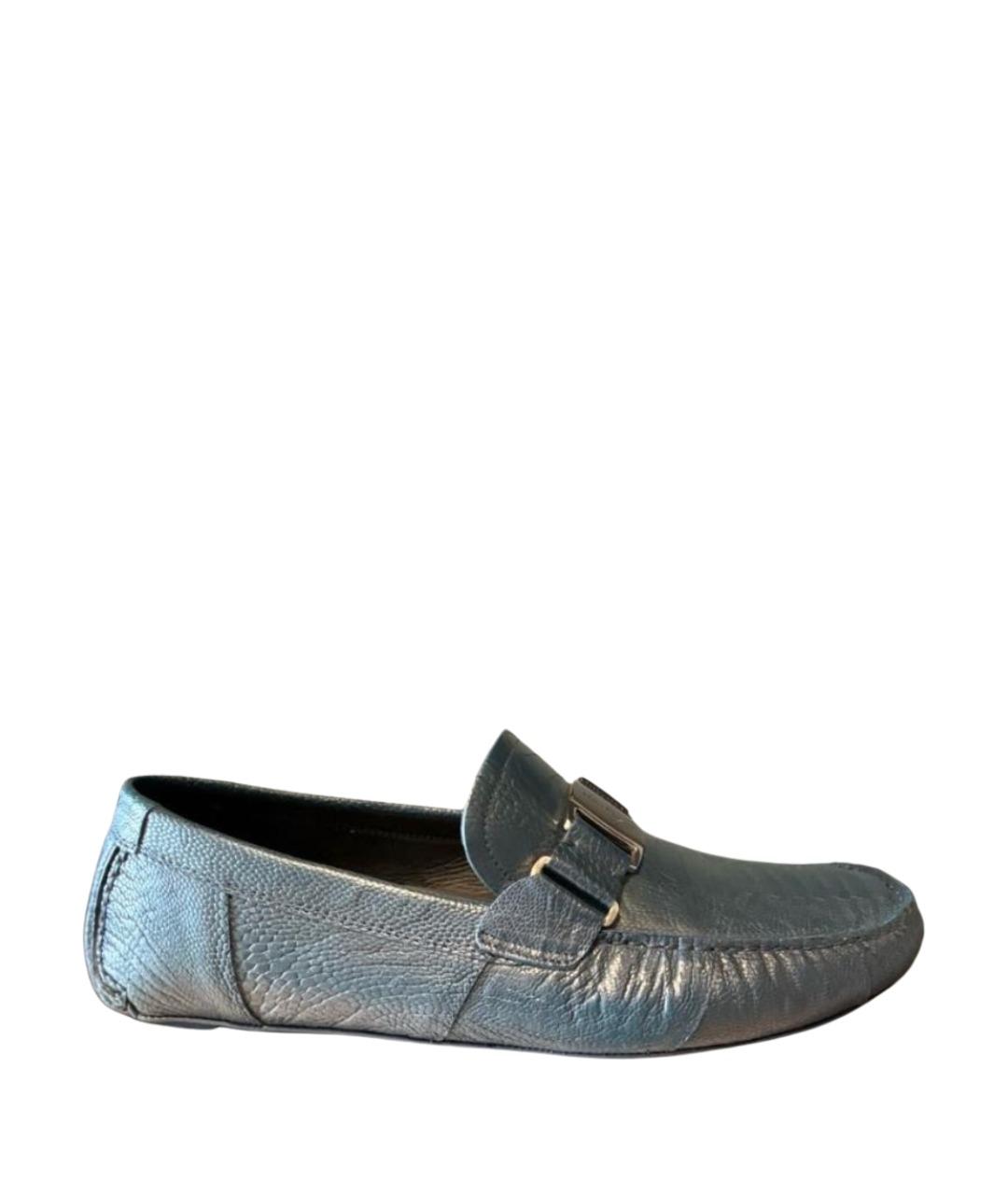 FERRAGAMO Темно-синие туфли из кожи крокодила, фото 1